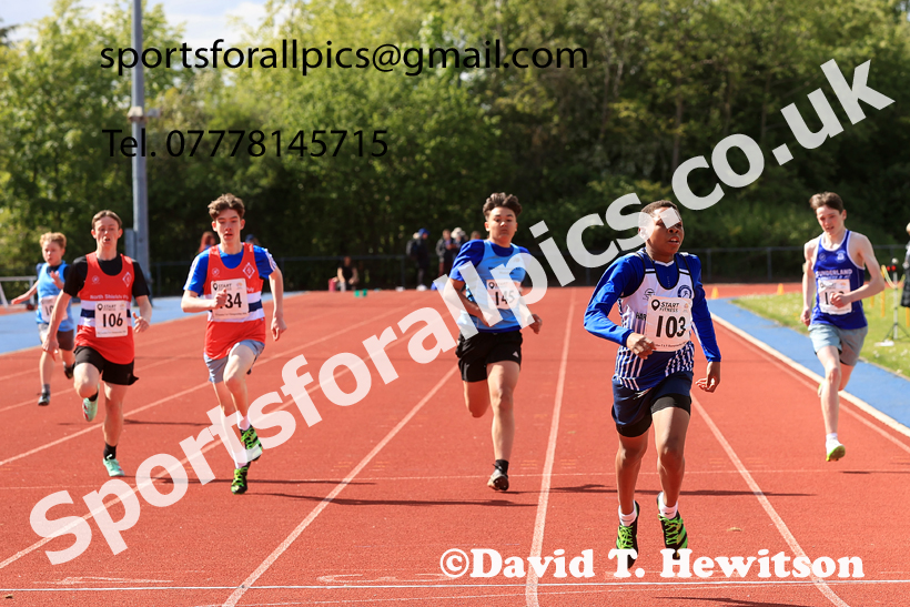 200 metres, 2026 North Eastern Track and Field Champs, Shildon, County Durham. Photo: David T. Hewitson/Sports for All Pics